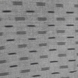 Ikat Hand Woven Cotton Fabric Design - Grey & Black