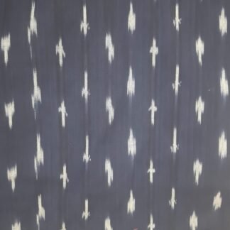 Ikat Hand Woven Cotton Fabric Design - Blue With White Lines