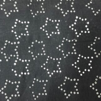 Star Shape Black White Print Pattern 100% Cotton Fabric -PRSM-0027