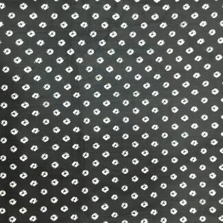 White Dotted Black Bandhani Pattern 100% Cotton Fabric -PRSM-0029